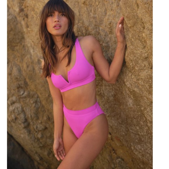 Summerful Bikini Ipanema Hi Waist Hi Leg Bottom Pink Size Large NWT - Picture 5 of 13